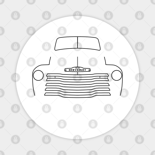 1949 Chevy 3100 stepside classic pickup truck outline graphic (black) Magnet by soitwouldseem